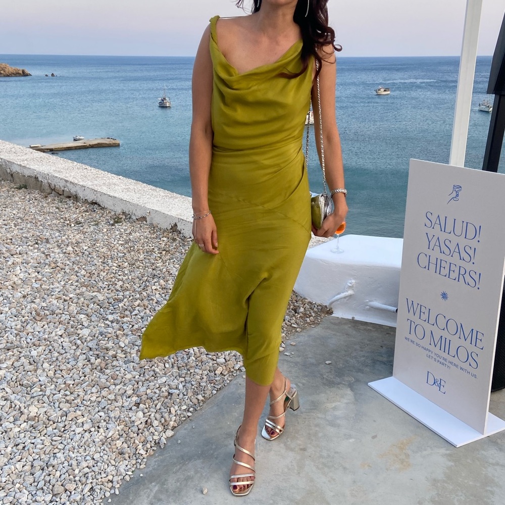 Banana Republic Asymmetrical Lime Dress